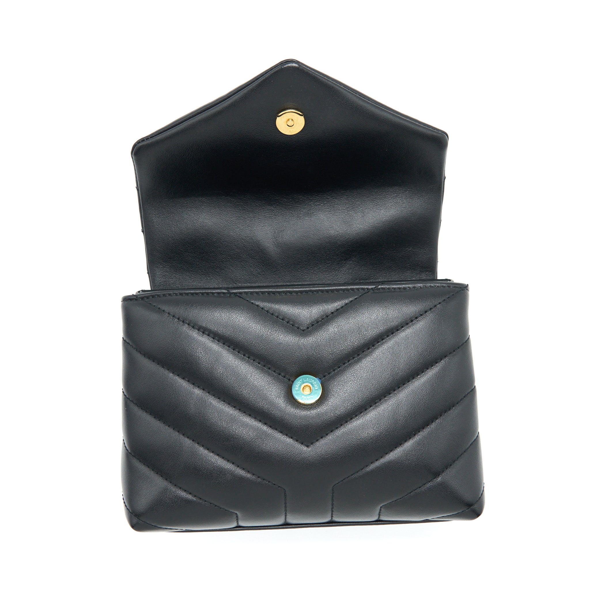 SAINT LAURENT/ YSL TOY LOULOU BAG QUILTED BLACK GHW