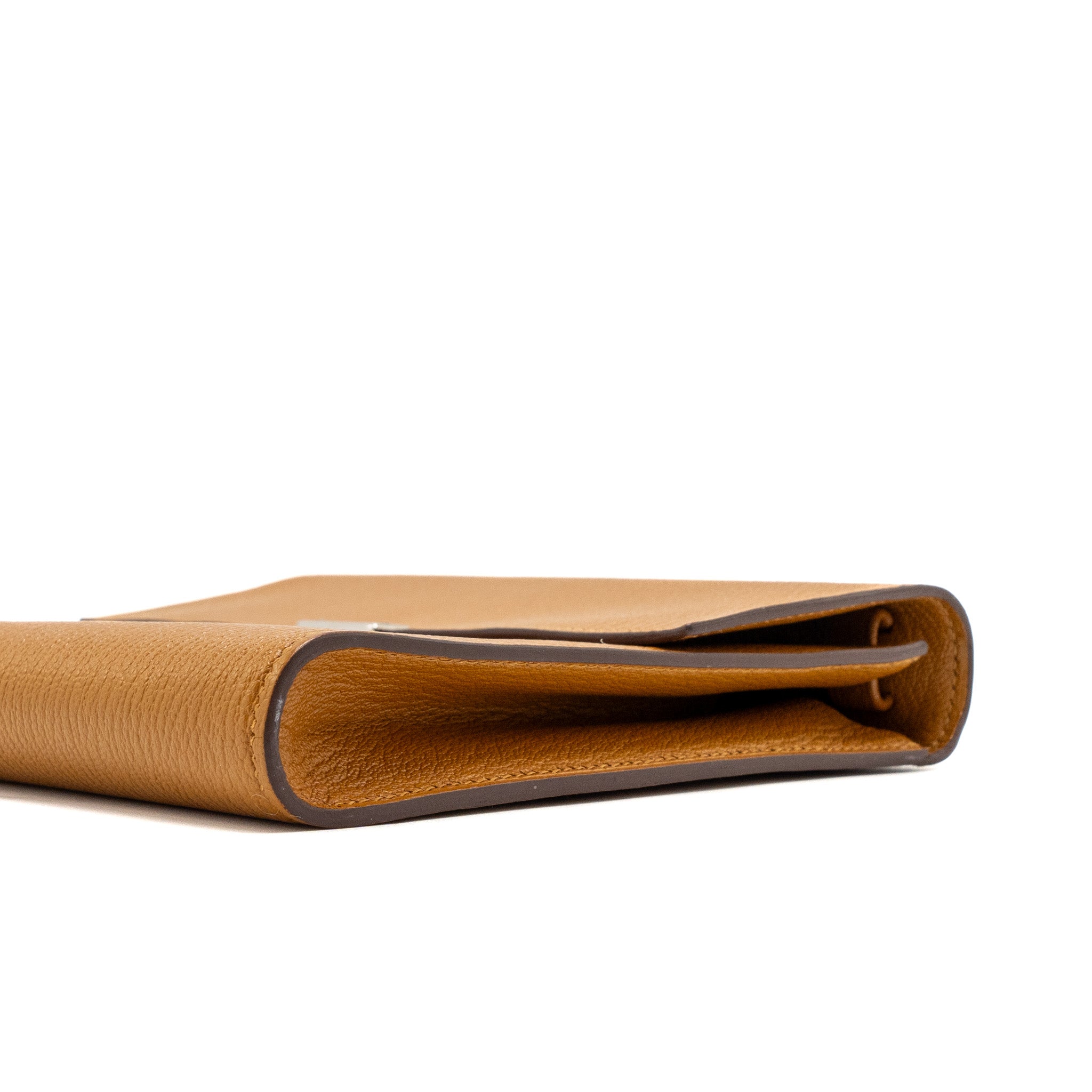 HERMES CLIC 16 WALLET CHEVRE MYSORE CARAMEL SHW