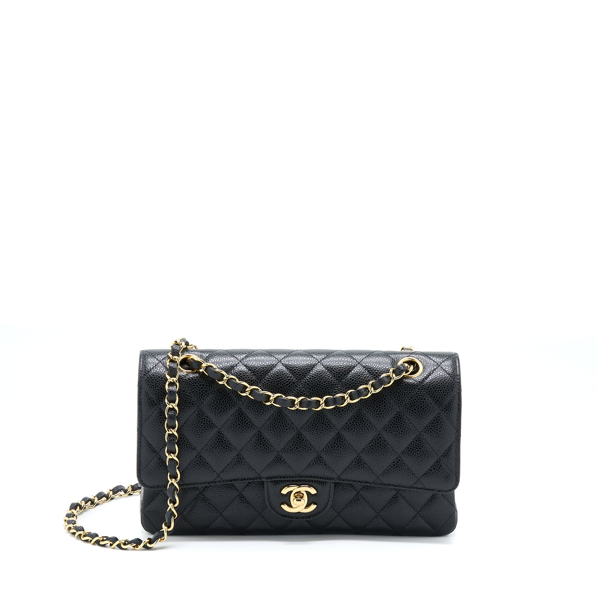CHANEL MEDIUM CLASSIC FLAP BAG CAVIAR BLACK GHW
