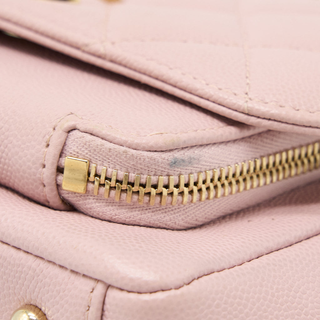 CHANEL SMALL BUSINESS AFFINITY BAG CAVIAR LIGHT PINK LGHW