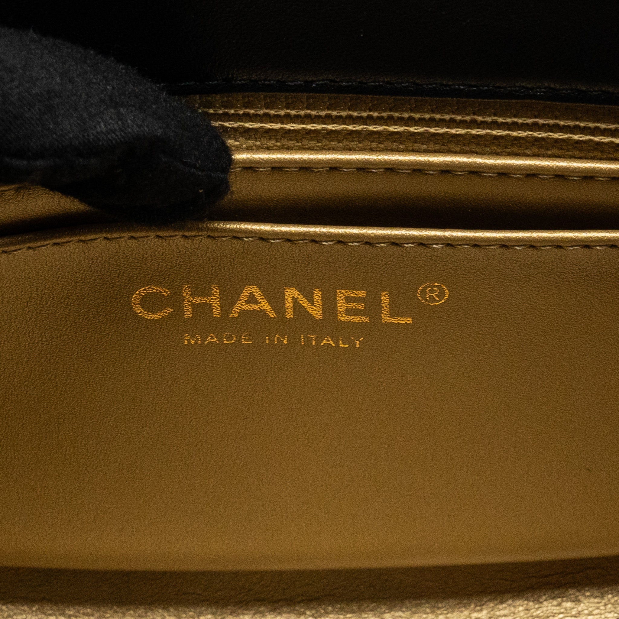 CHANEL PEARL CRUSH MINI SQUARE FLAP BAG LAMBSKIN BLACK GHW (MICROCHIP)