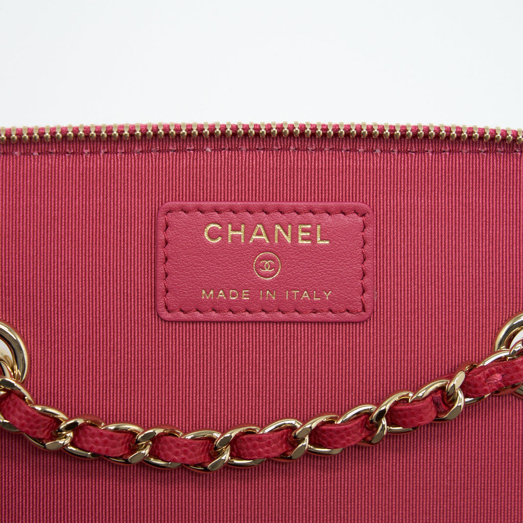 CHANEL LONG VANITY CASE CAVIAR HOT PINK LGHW
