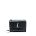 SAINT LAURENT/YSL SUNSET LARGE CHAIN BAG CALFSKIN BLACK SHW