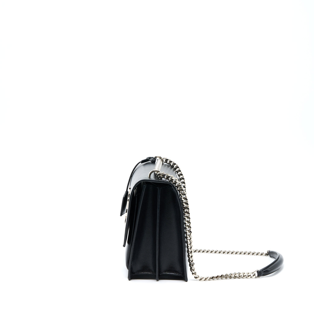 SAINT LAURENT/YSL SUNSET LARGE CHAIN BAG CALFSKIN BLACK SHW