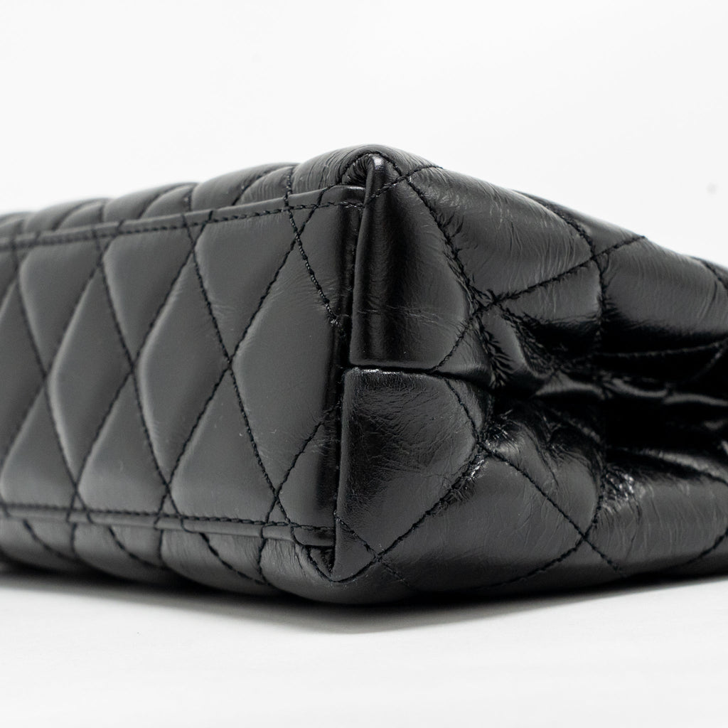 CHANEL MINI KELLY SHOPPING TOTE BAG CALFSKIN BLACK GHW (MICROCHIP)