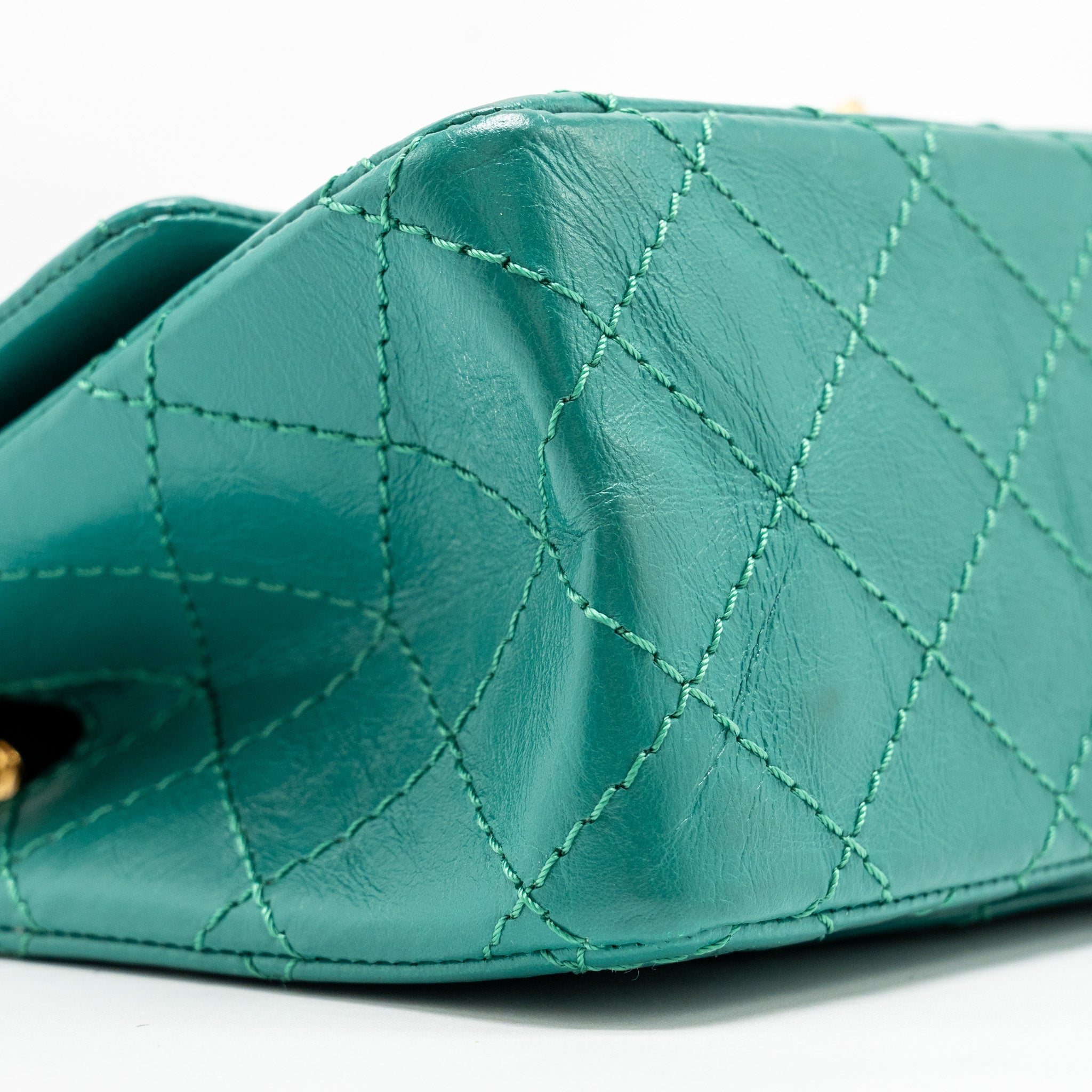 CHANEL MINI 2.55 REISSUE FLAP BAG CALFSKIN GREEN GHW