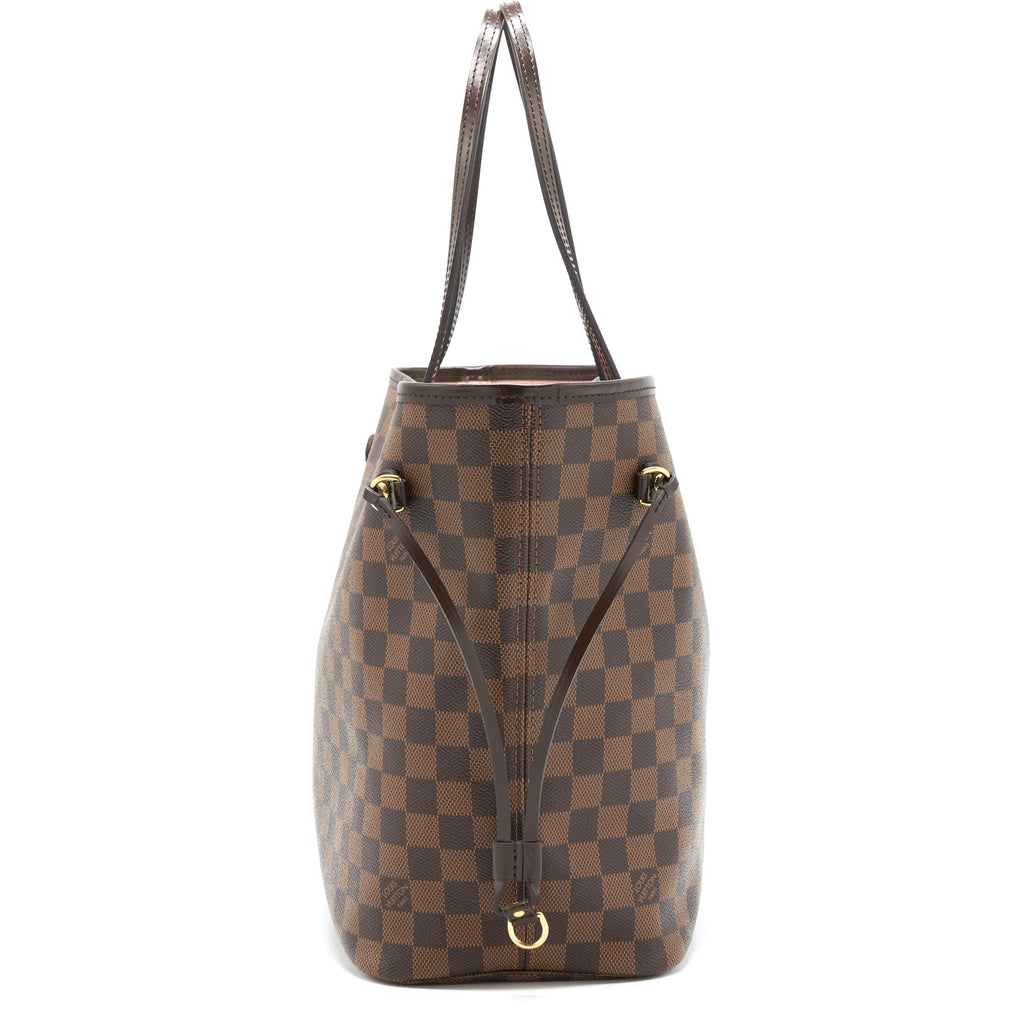 LOUIS VUITTON NEVERFULL MM DAMIER EBENE CANVAS /ROSE BALLERINE