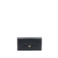 CHANEL CLASSIC FLAP LONG WALLET CAVIAR BLACK GHW