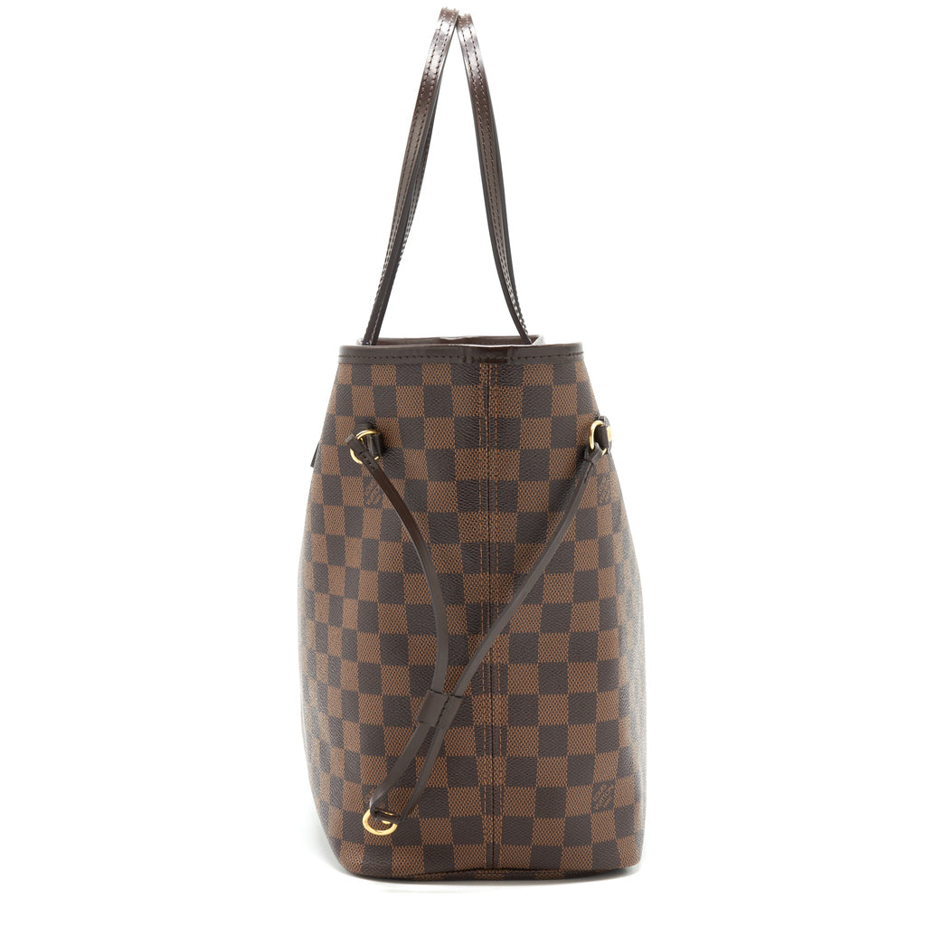 LOUIS VUITTON NEVERFULL MM DAMIER EBENE CANVAS /ROSE BALLERINE