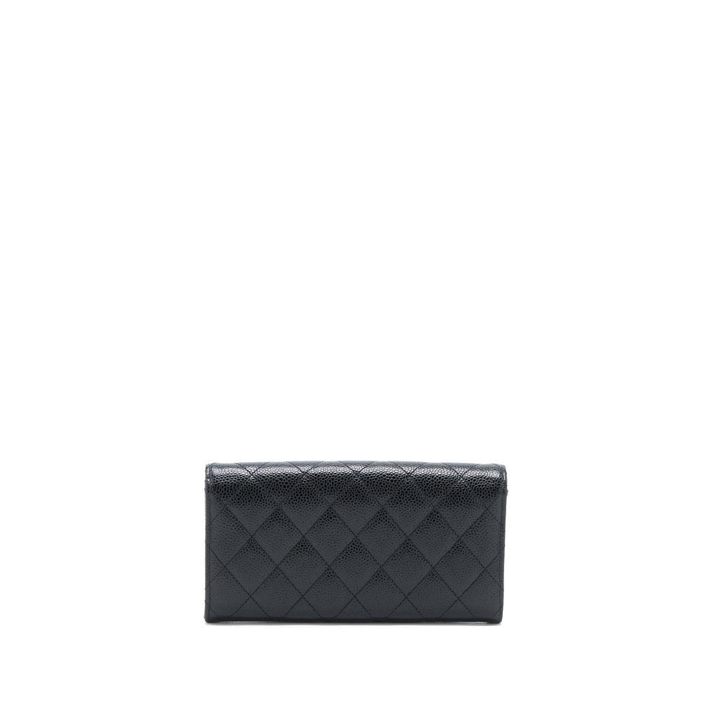 CHANEL CLASSIC FLAP LONG WALLET CAVIAR BLACK GHW