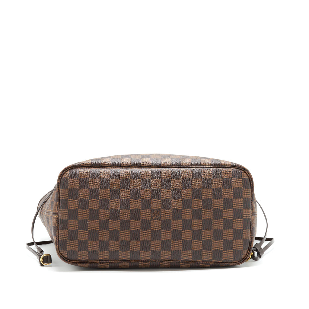 LOUIS VUITTON NEVERFULL MM DAMIER EBENE CANVAS /ROSE BALLERINE
