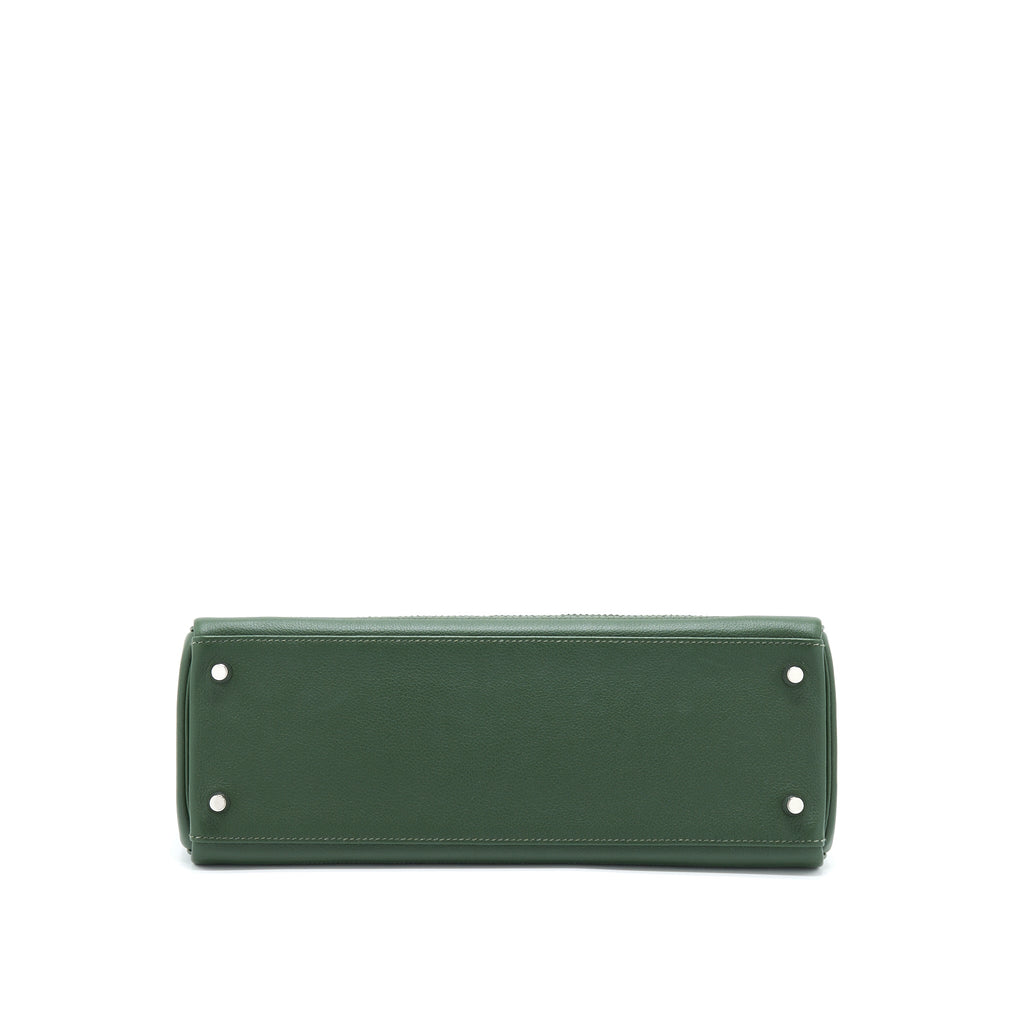 HERMES KELLY 32 GHILLIES CLEMENCE VERT FONCE/VERT ANGLAIS SHW