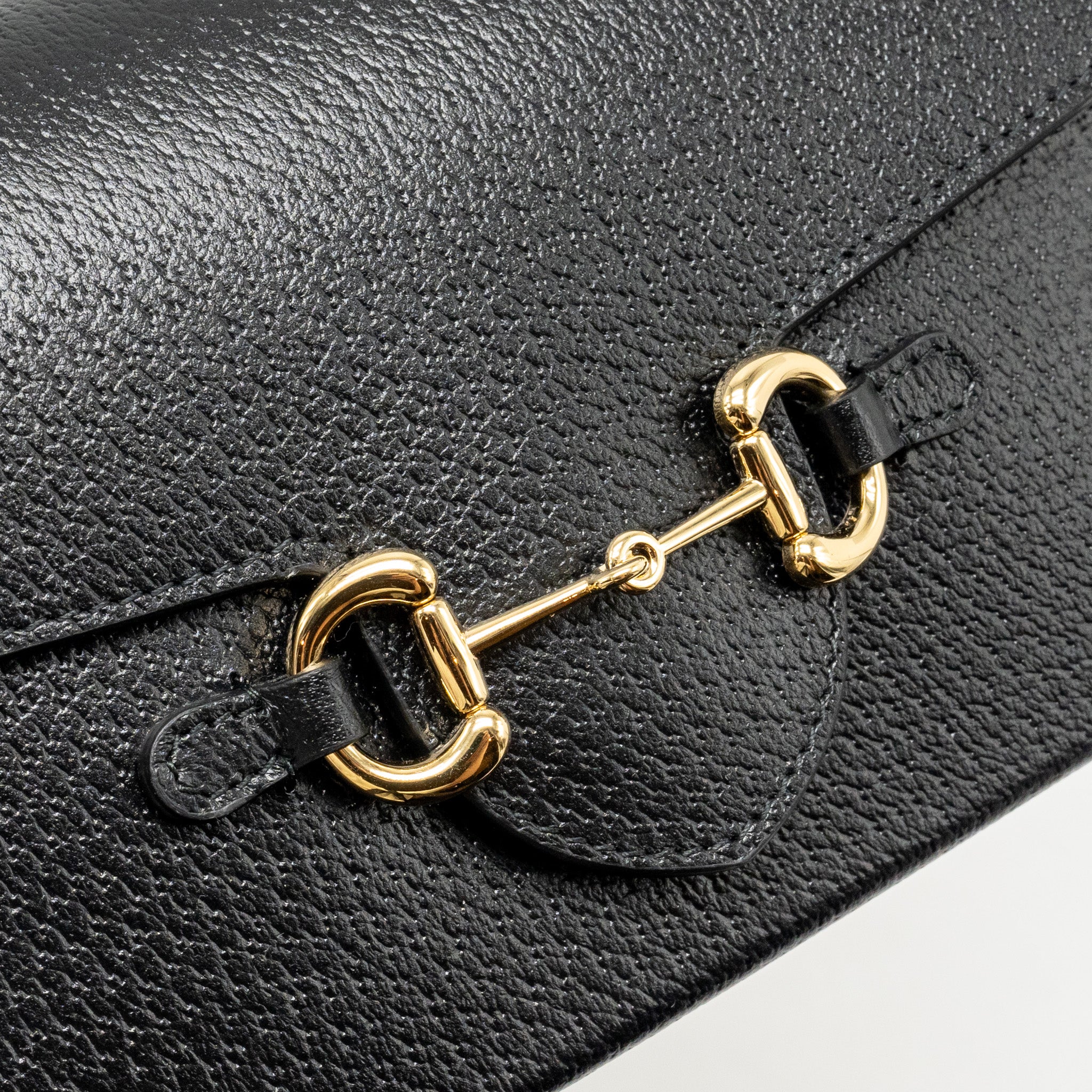 GUCCI 1955 HORSEBIT CROSSBODY BAG CALFSKIN BLACK GHW