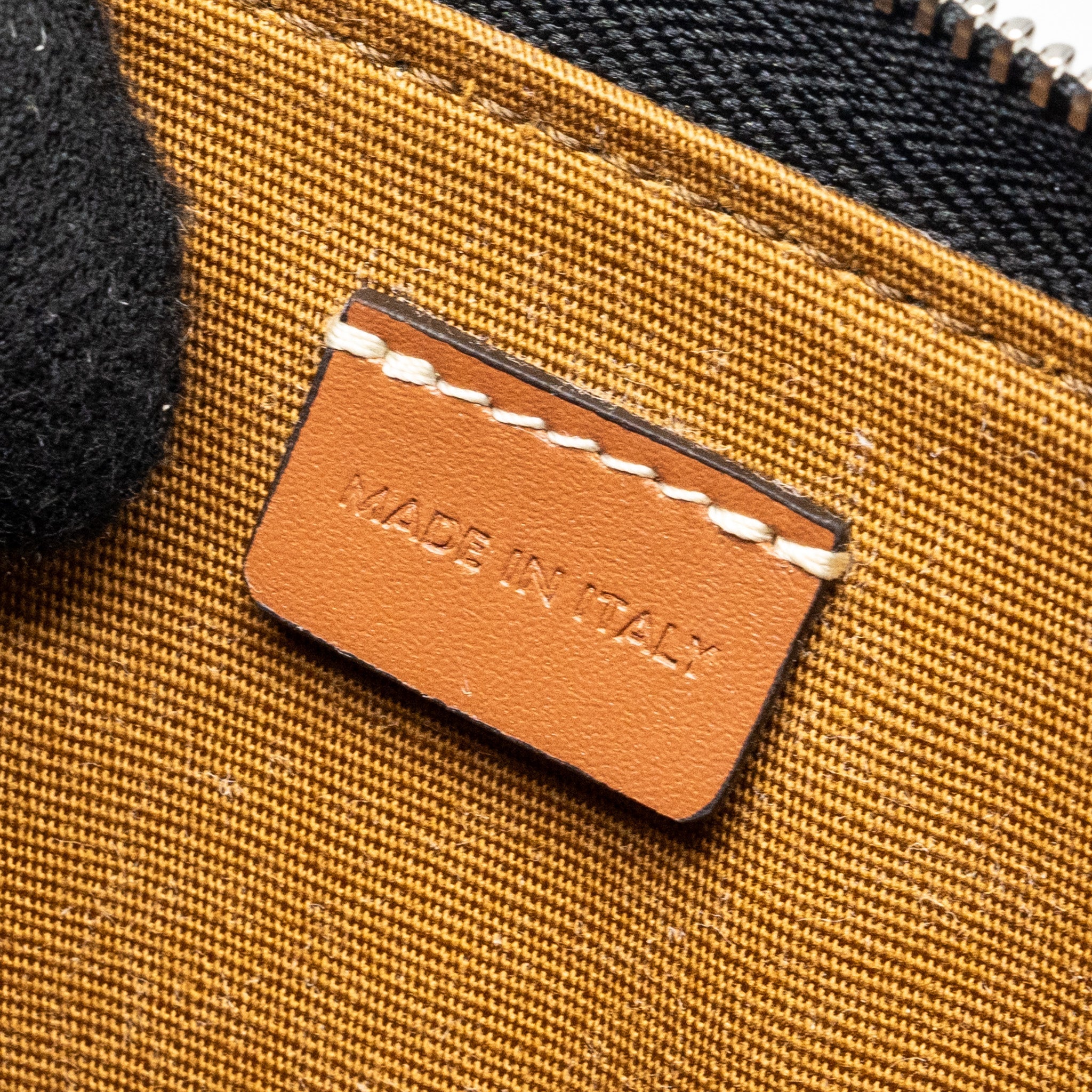 CELINE HORIZONTAL TRIOMPHE LOGO PRINT POUCH COATED CANVAS/LEATHER TAN/BROWN SHW