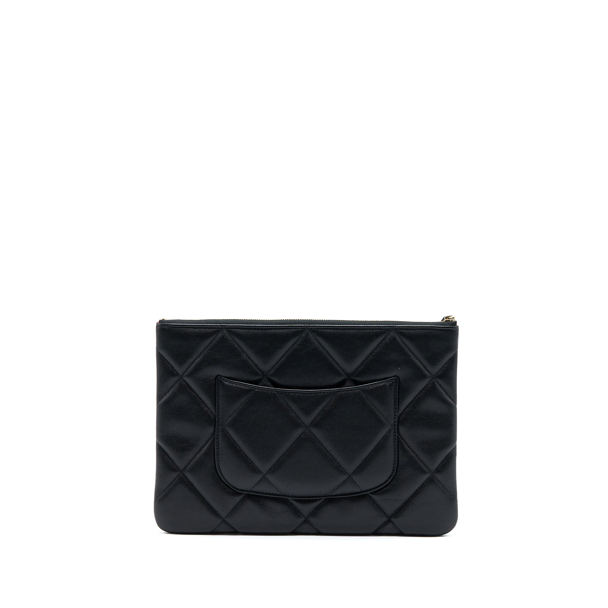 CHANEL 19 CLUTCH LAMBSKIN BLACK GHW