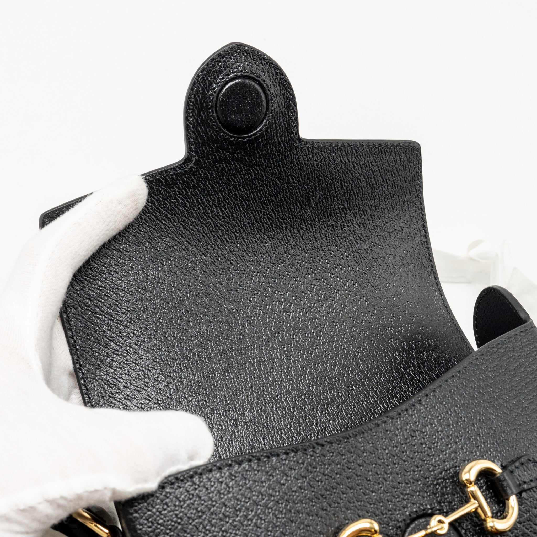 GUCCI 1955 HORSEBIT CROSSBODY BAG CALFSKIN BLACK GHW