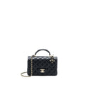 CHANEL 22P LION CHARM TOP HANDLE MINI RECTANGULAR FLAP BAG LAMBSKIN BLACK LGHW (MICROCHIP)