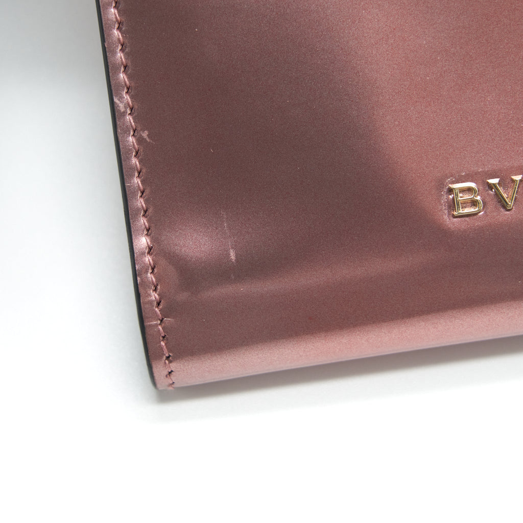 BVLGARI SERPENTI COMPACT WALLET PATENT PINK