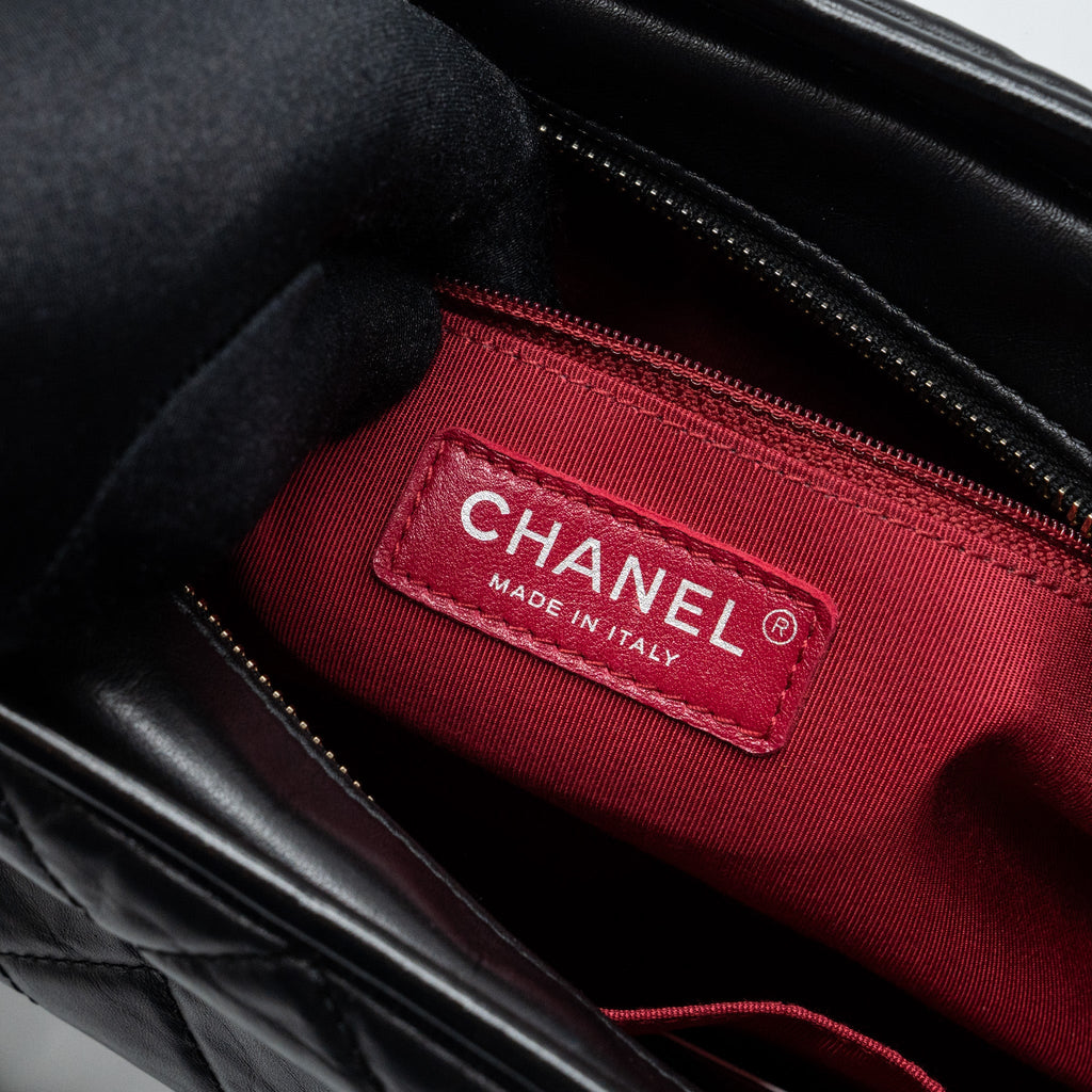 CHANEL LARGE GABRIELLE HOBO BAG  AGED CALFSKIN BLACK MULTICOLOUR HARDWARE