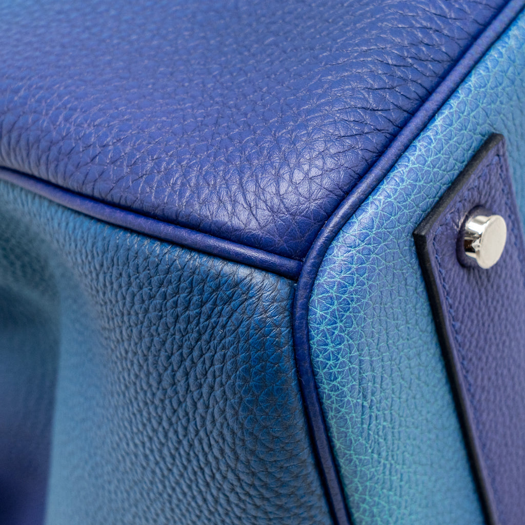 HERMES HAC BIRKIN 40 COSMOS LIMITED EDITION TOGO BLUE NUIT / VIOLET BRUSHED SHW