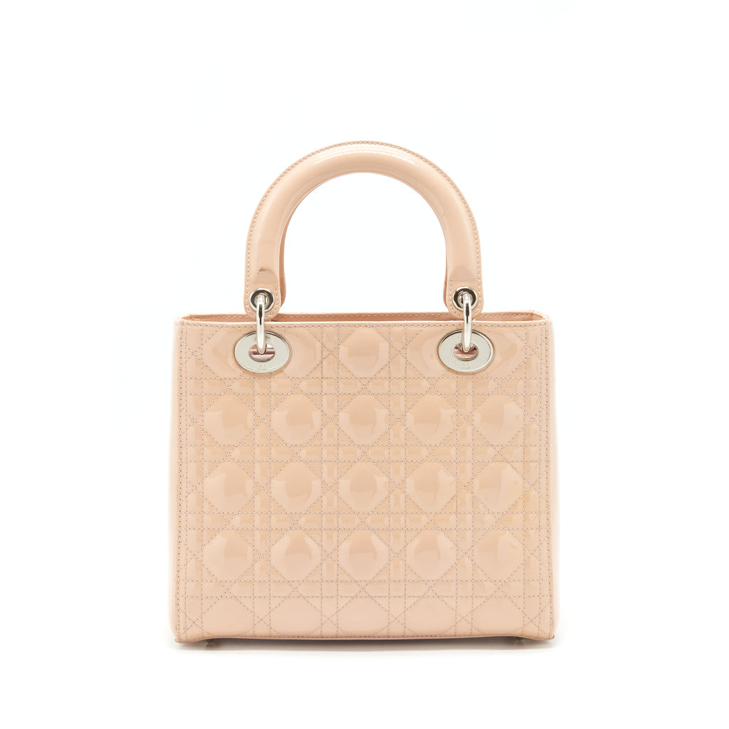 DIOR MEDIUM LADY DIOR BAG PATENT LIGHT PINK SHW