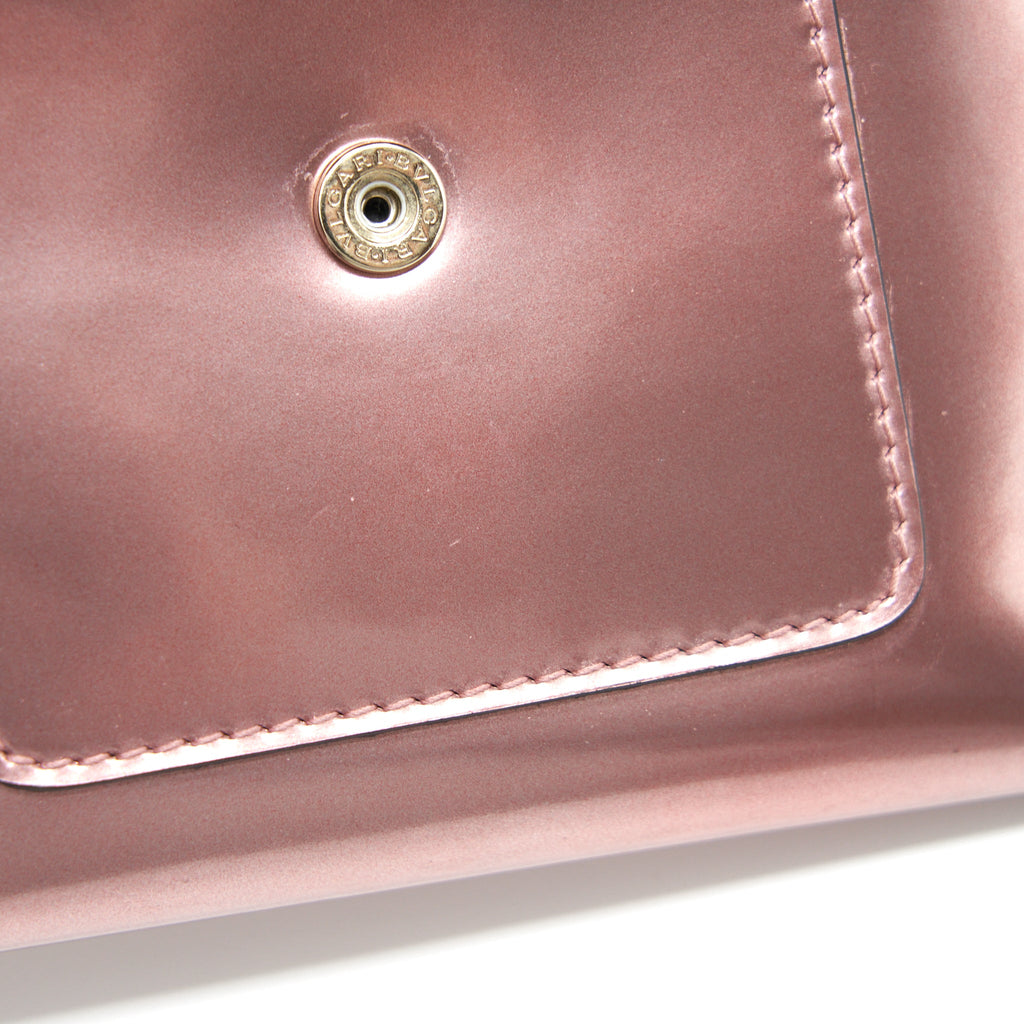 BVLGARI SERPENTI COMPACT WALLET PATENT PINK