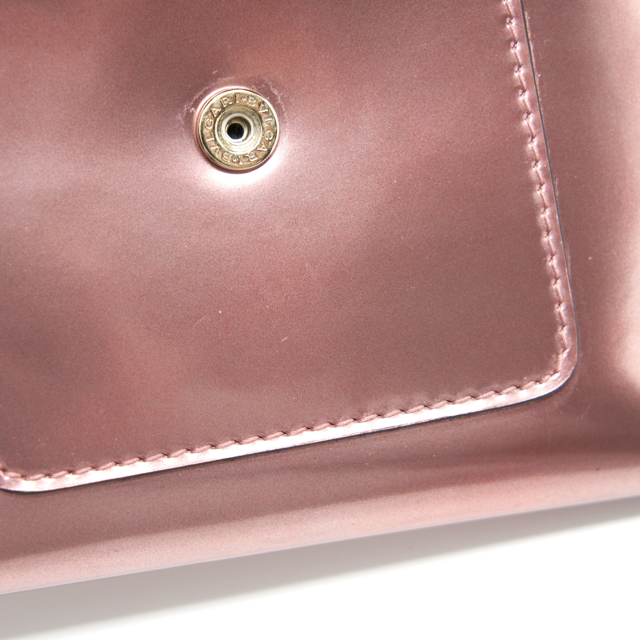 BVLGARI SERPENTI COMPACT WALLET PATENT PINK
