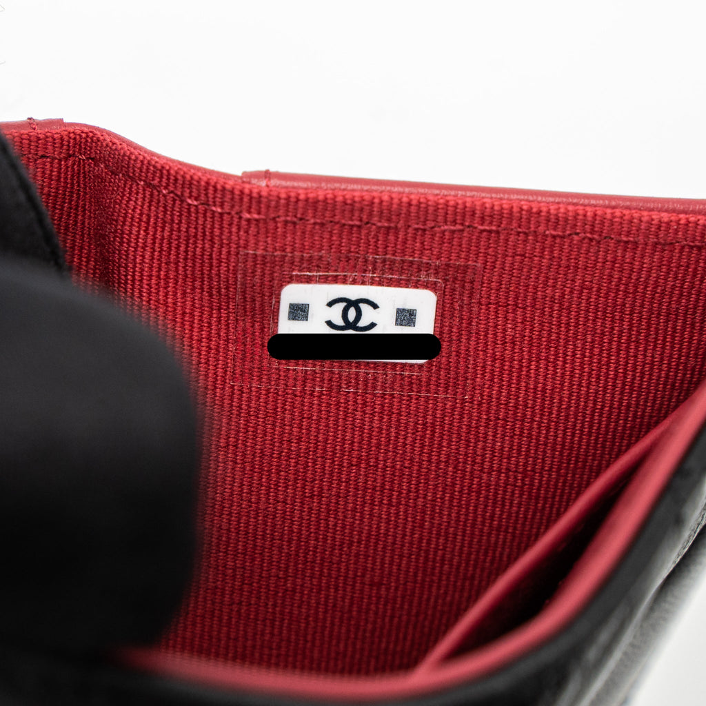 CHANEL 19 FLAP COMPACT WALLET LAMBSKIN BLACK GHW (MICROCHIP)