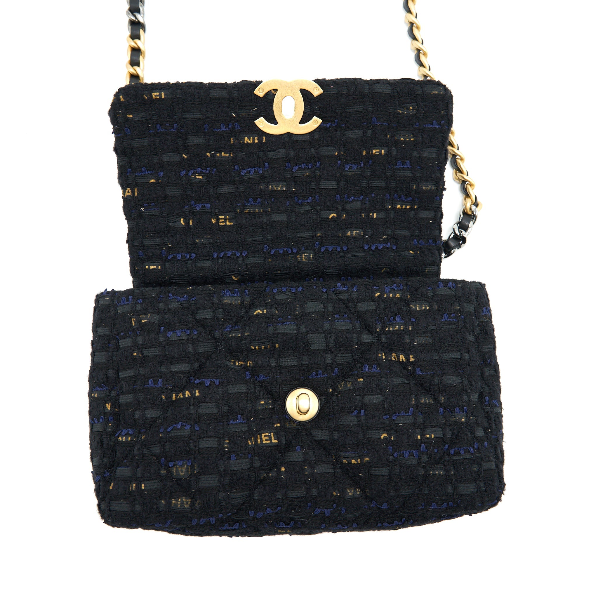 CHANEL TWEED SMALL 19 FLAP BAG
