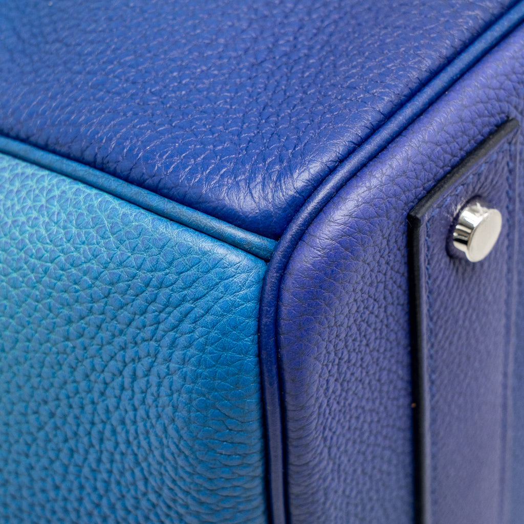 HERMES HAC BIRKIN 40 COSMOS LIMITED EDITION TOGO BLUE NUIT / VIOLET BRUSHED SHW
