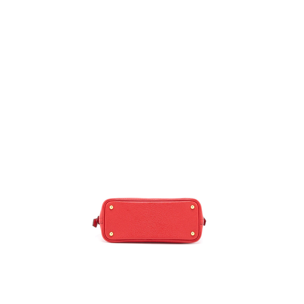 HERMES MINI BOLIDE CHEVRE ROUGE DE COEUR GHW