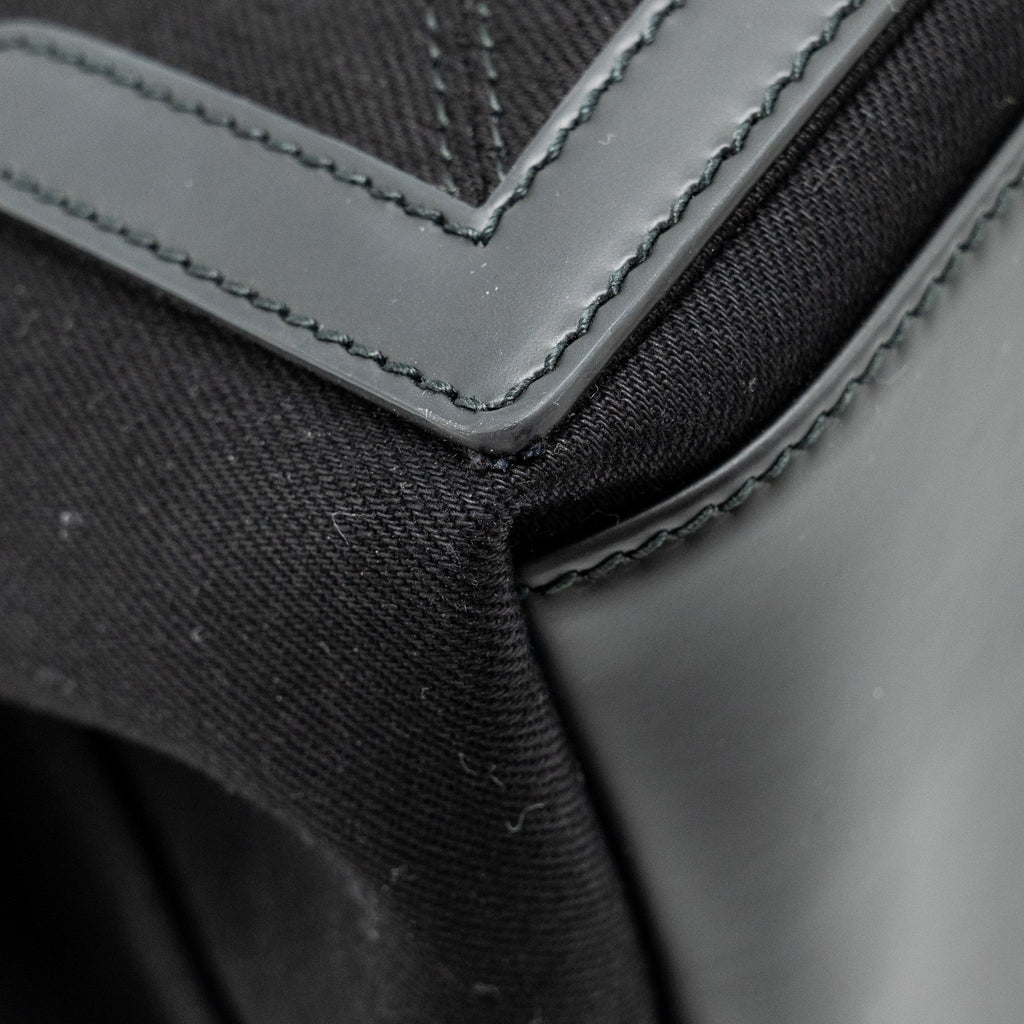 BALENCIAGA CABAS LOGO TOTE BAG CANVAS/ CALFSKIN BLACK SHW