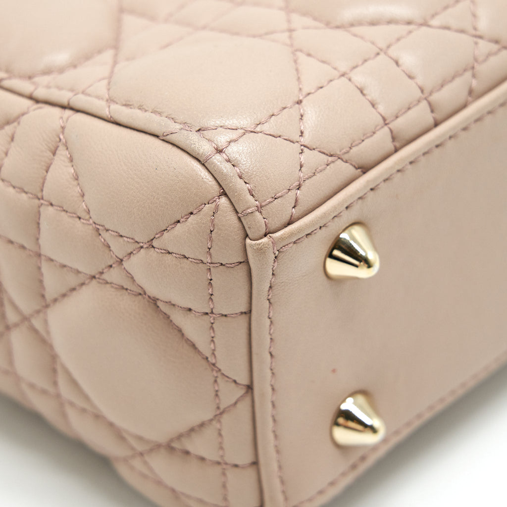 DIOR SMALL LADY DIOR DARK BEIGE LGHW