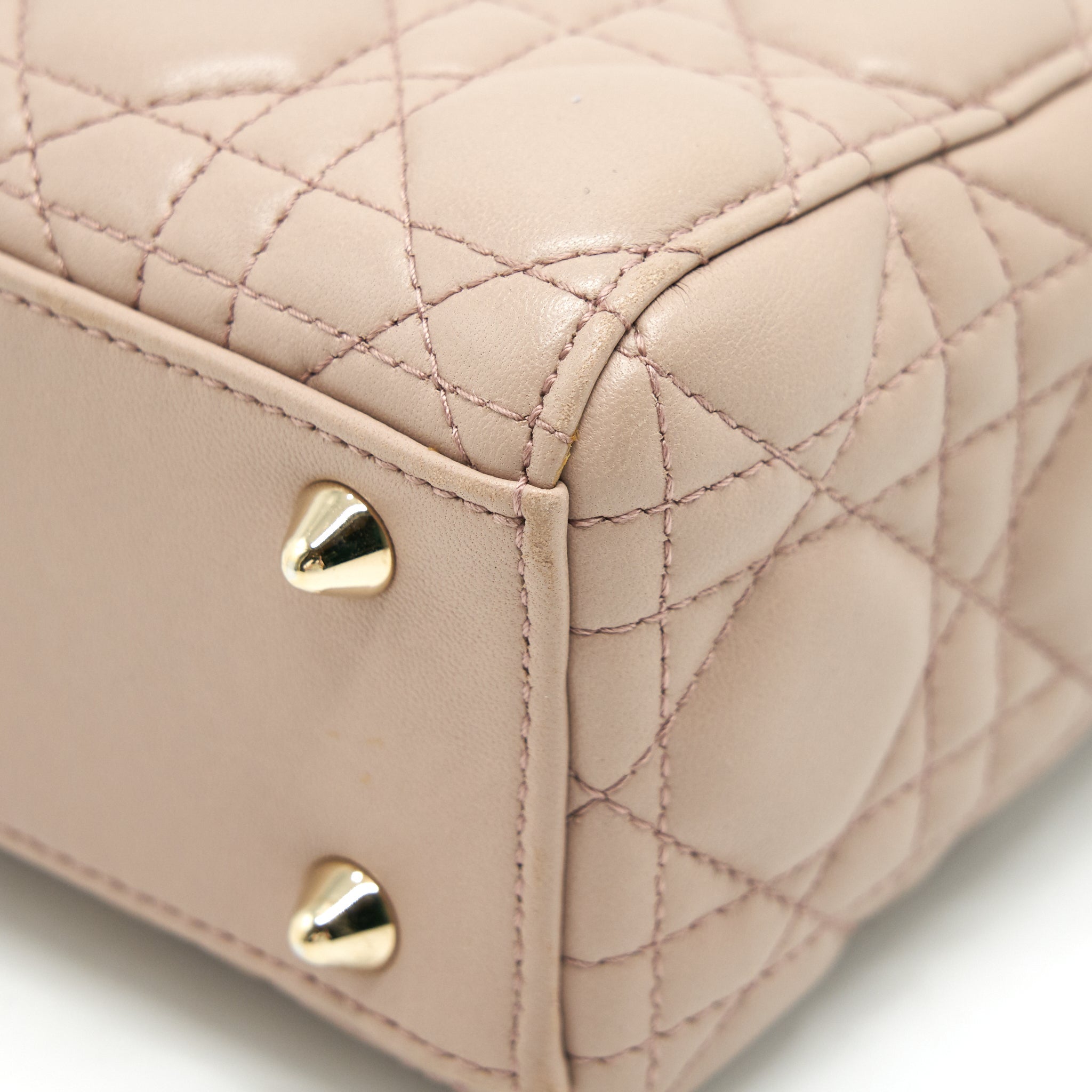 DIOR SMALL LADY DIOR DARK BEIGE LGHW