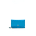 CHANEL CAMELIA WALLET ON CHAIN LAMBSKIN BLUE GHW