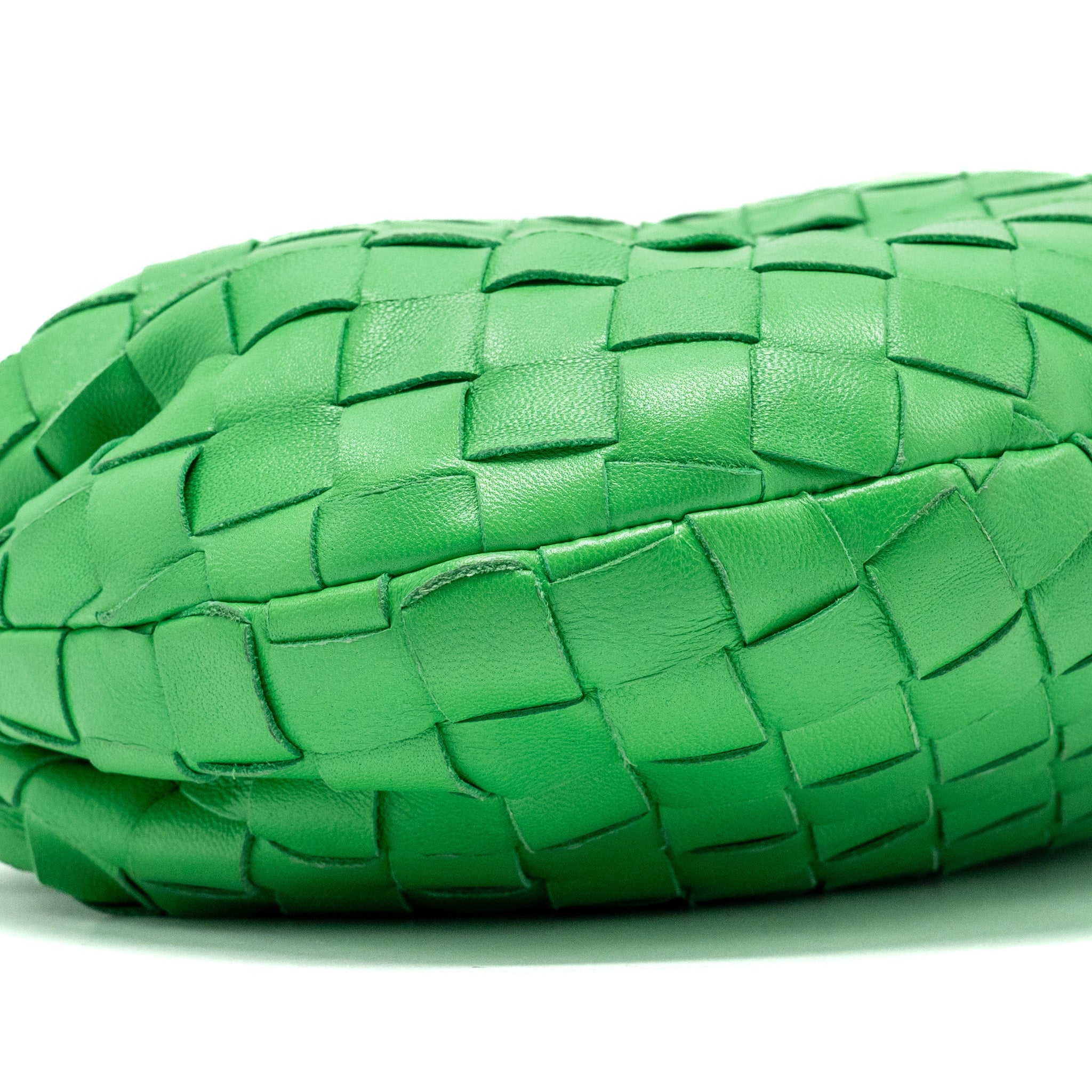 BOTTEGA VENETA MINI JODIE LAMBSKIN GREEN SHW
