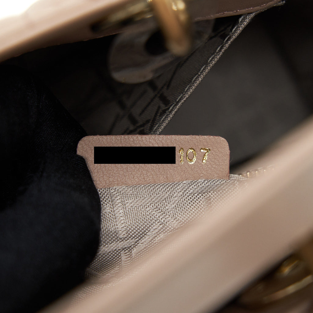 DIOR SMALL LADY DIOR DARK BEIGE LGHW