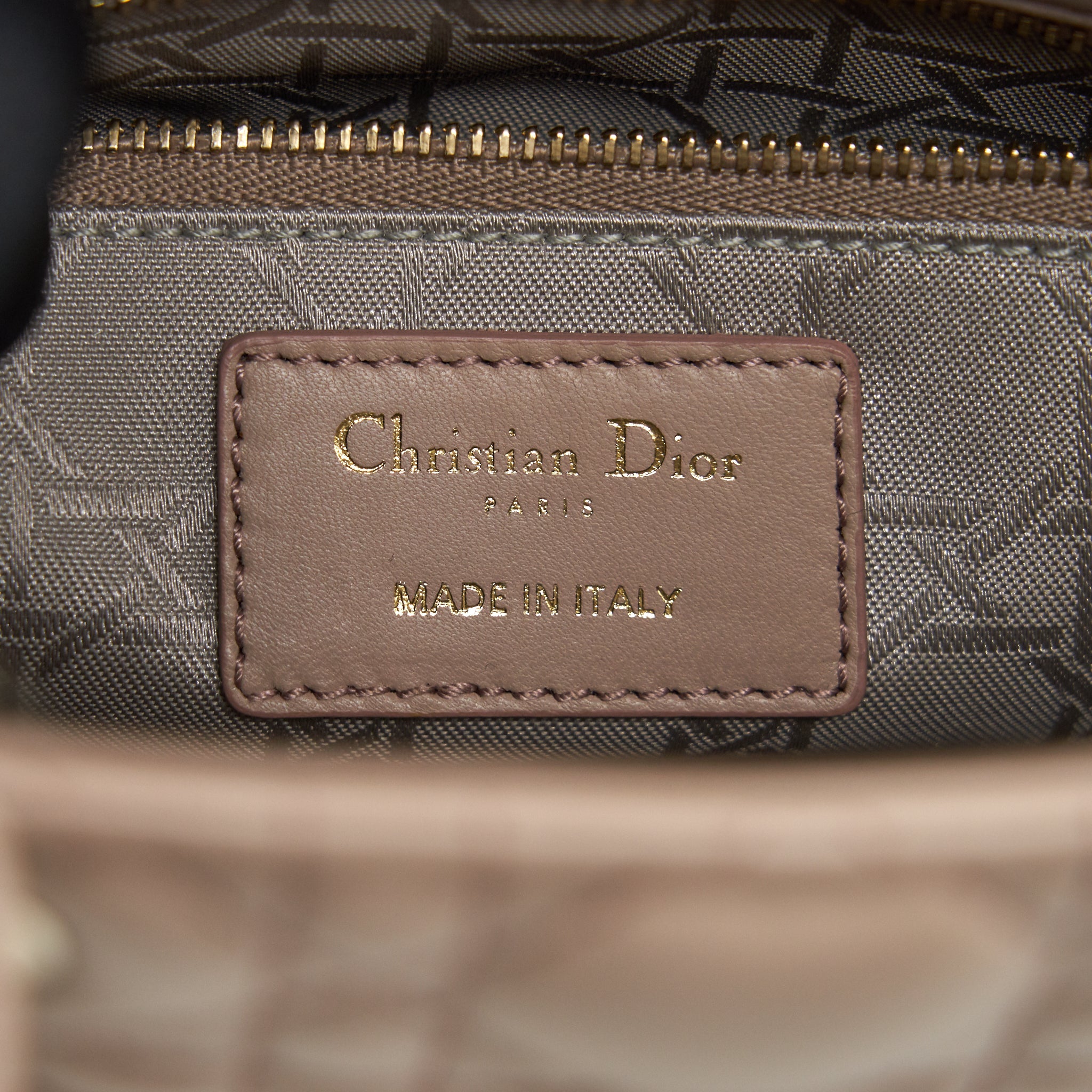 DIOR SMALL LADY DIOR DARK BEIGE LGHW