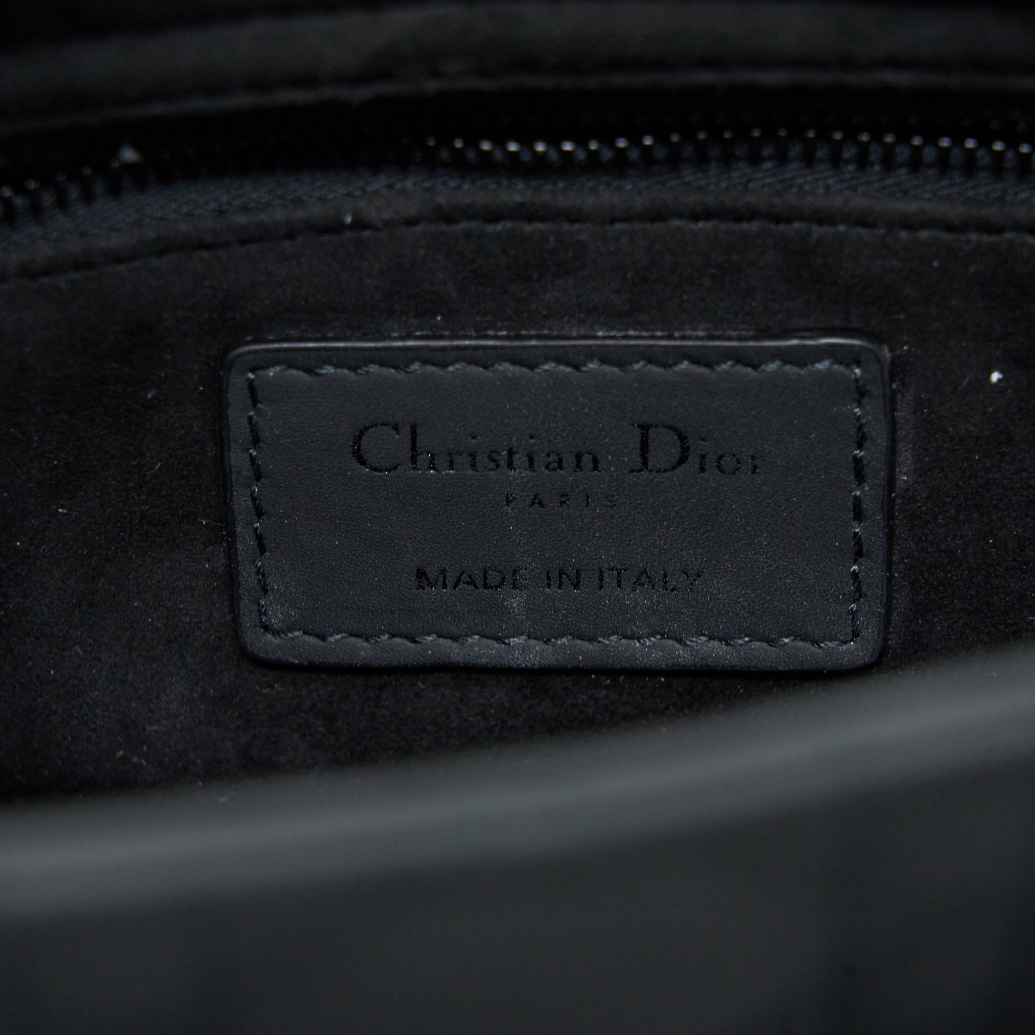 DIOR SMALL LADY DIOR CALFSKIN SO BLACK WITH BLACK HARDWARE