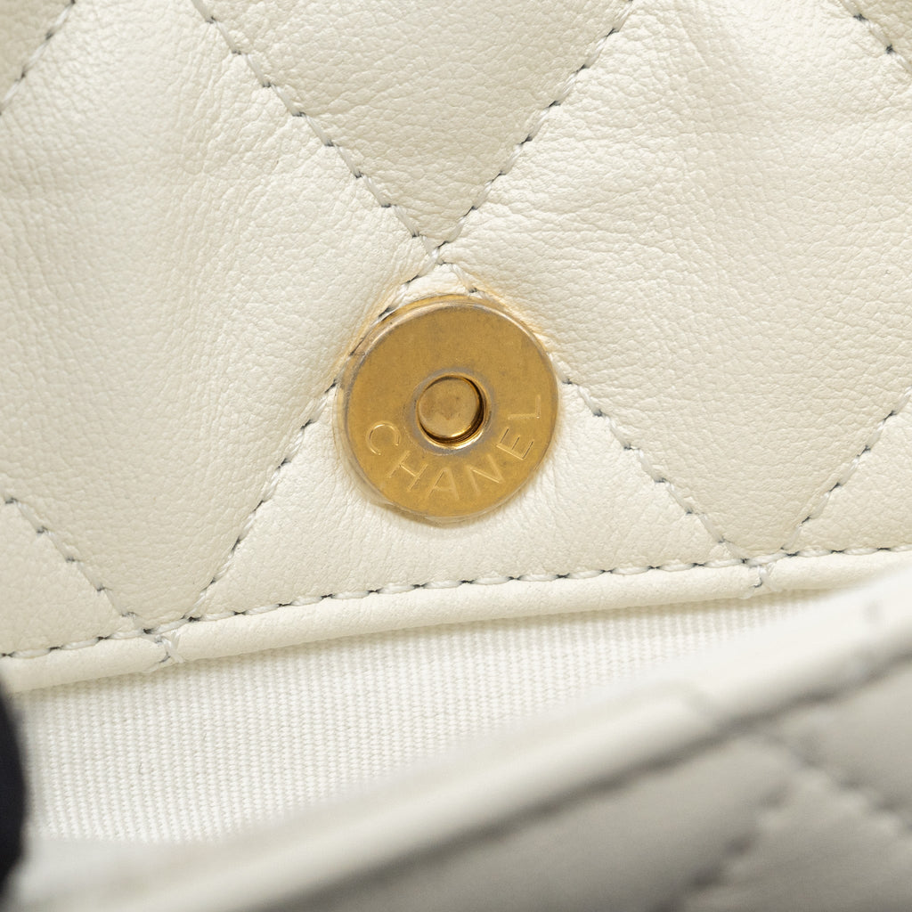 CHANEL SMALL CAMERA BAG CALFSKIN WHITE MULTICOLOUR HARDWARE(MICROCHIP)