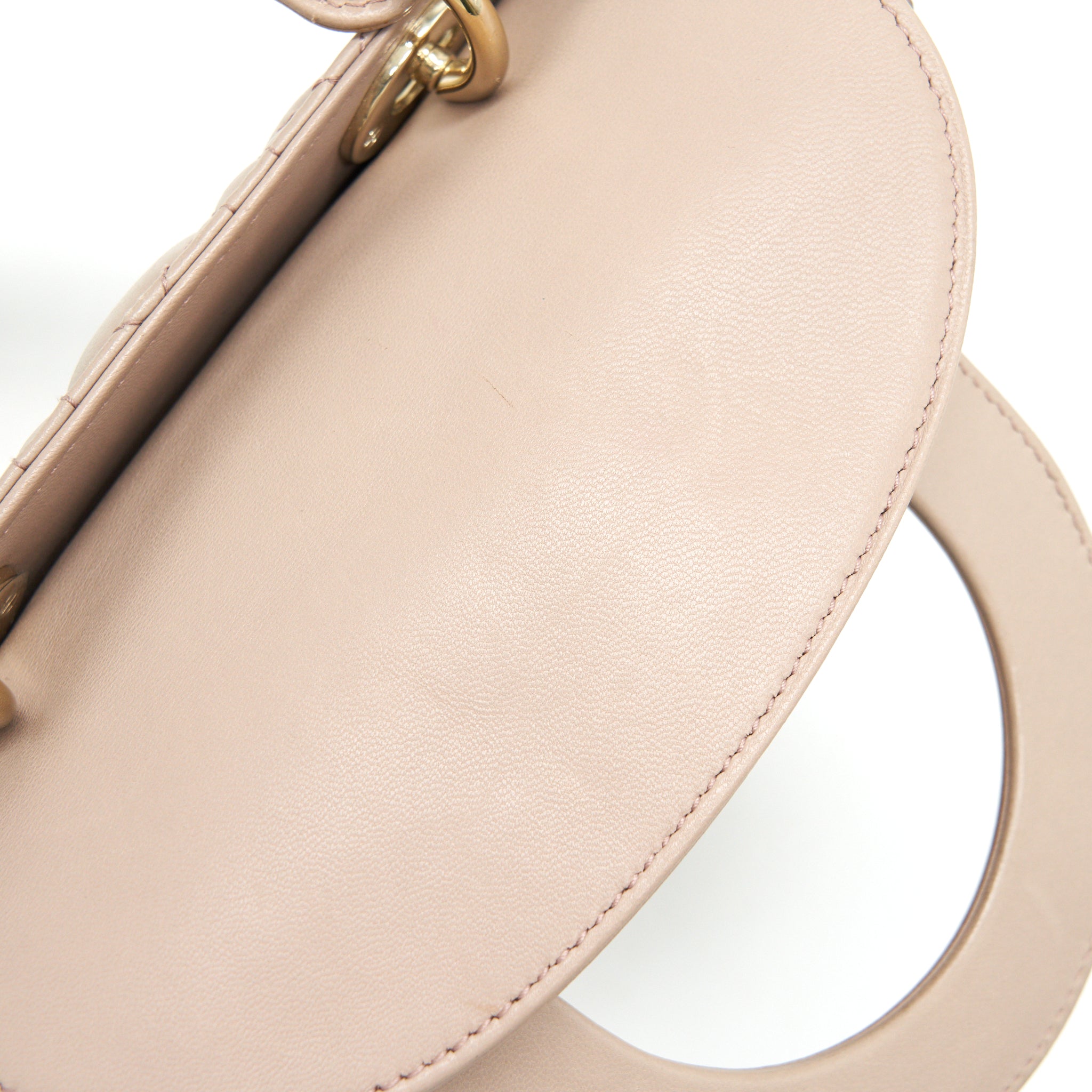 DIOR SMALL LADY DIOR DARK BEIGE LGHW