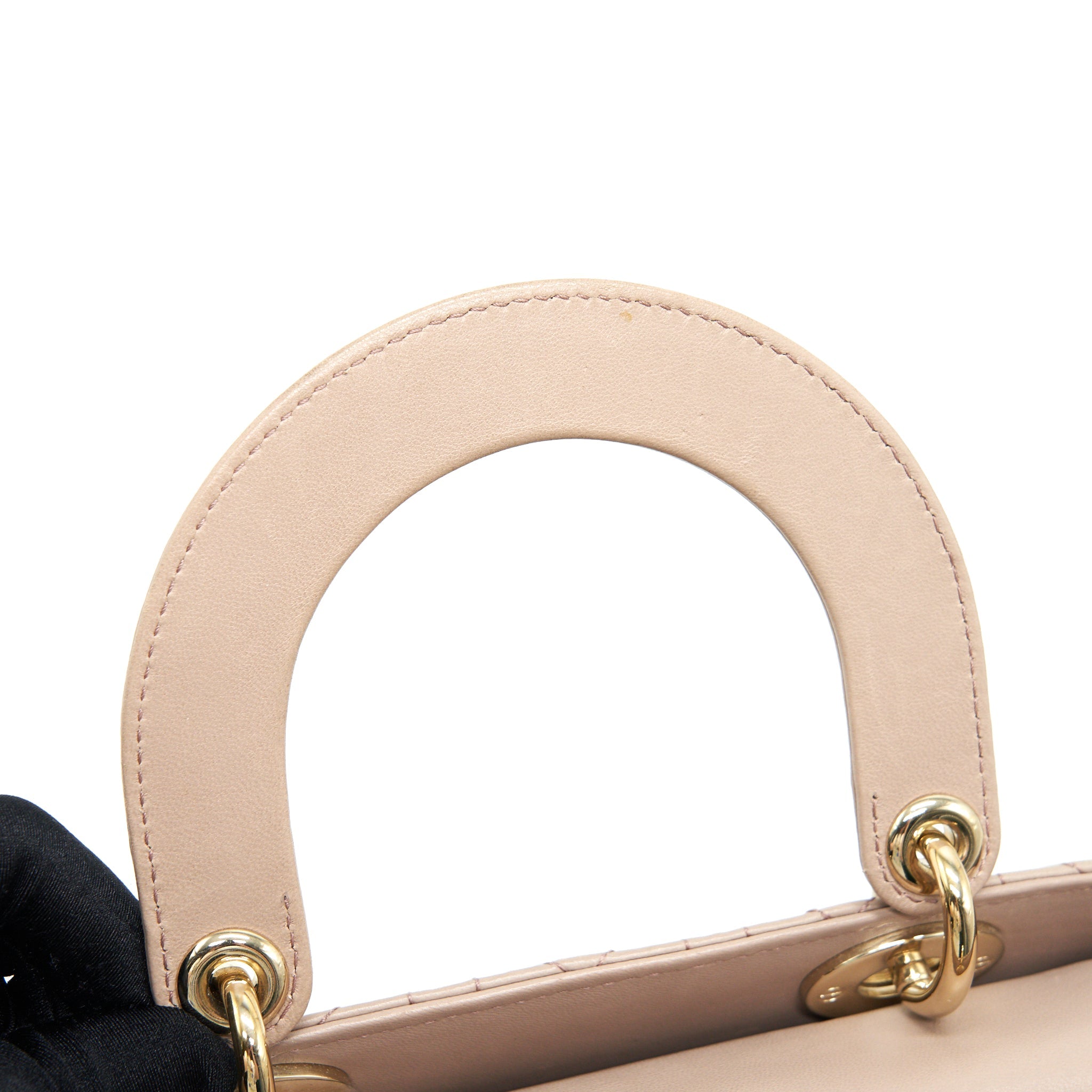 DIOR SMALL LADY DIOR DARK BEIGE LGHW