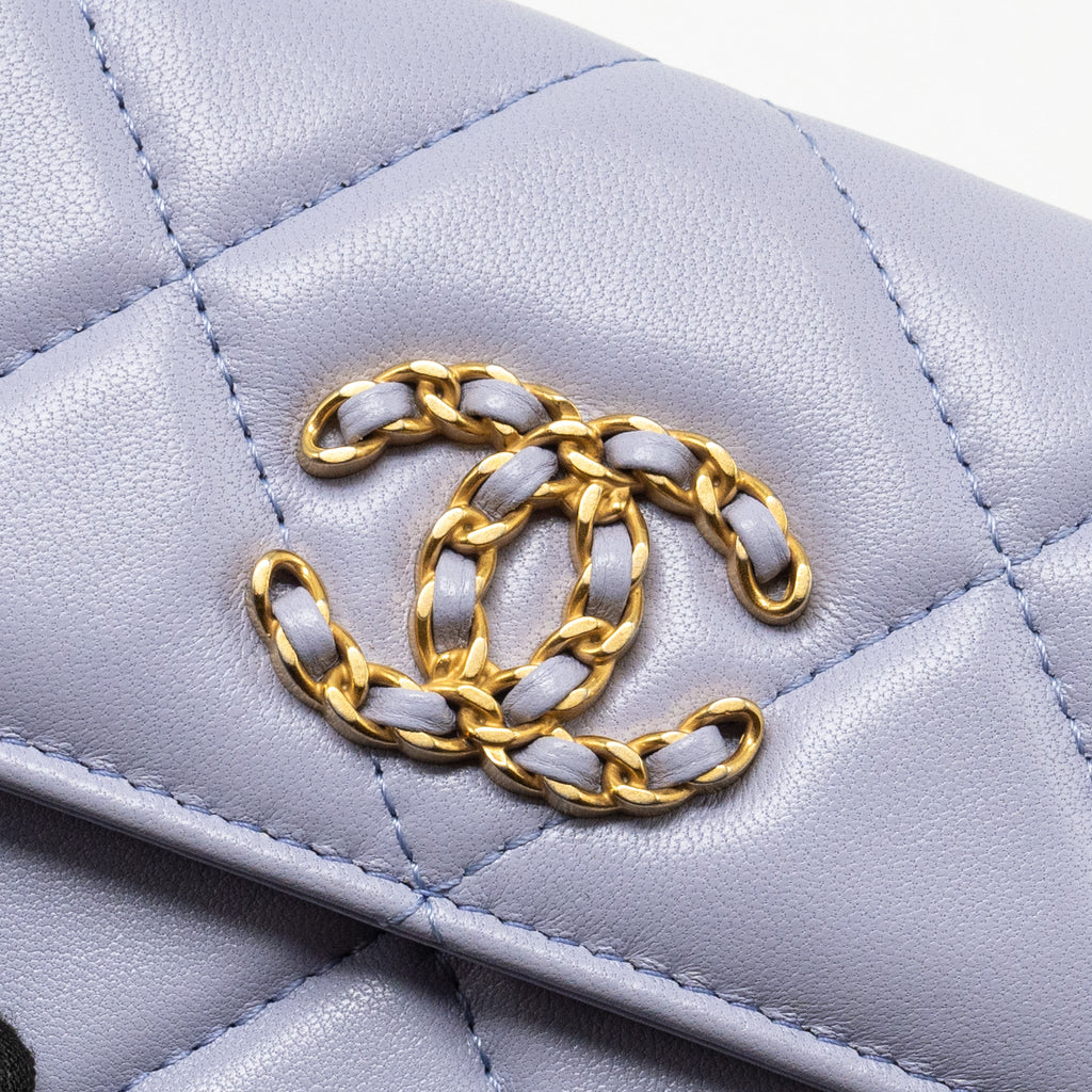 CHANEL 19 MINI BELT BAG LAMBSKIN LIGHT PURPLE MULTICOLOUR HARDWARE