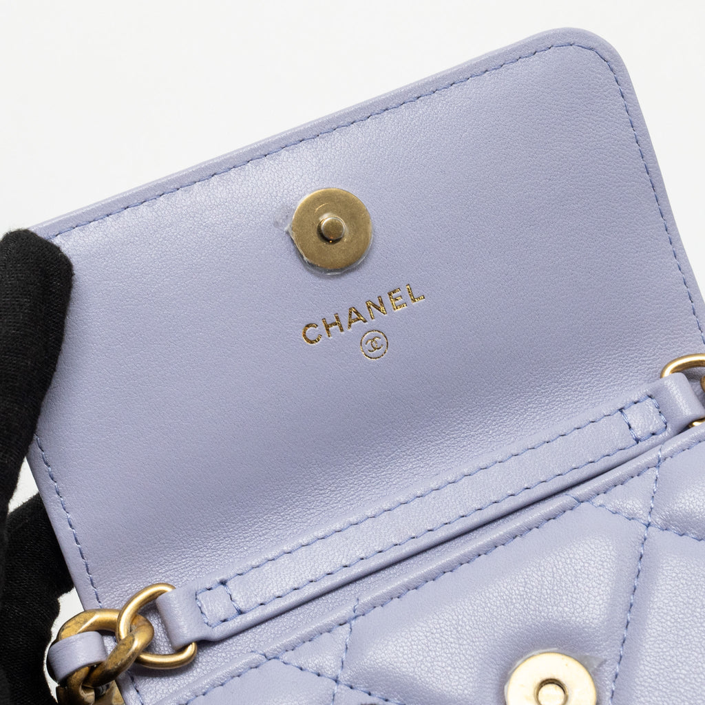CHANEL 19 MINI BELT BAG LAMBSKIN LIGHT PURPLE MULTICOLOUR HARDWARE