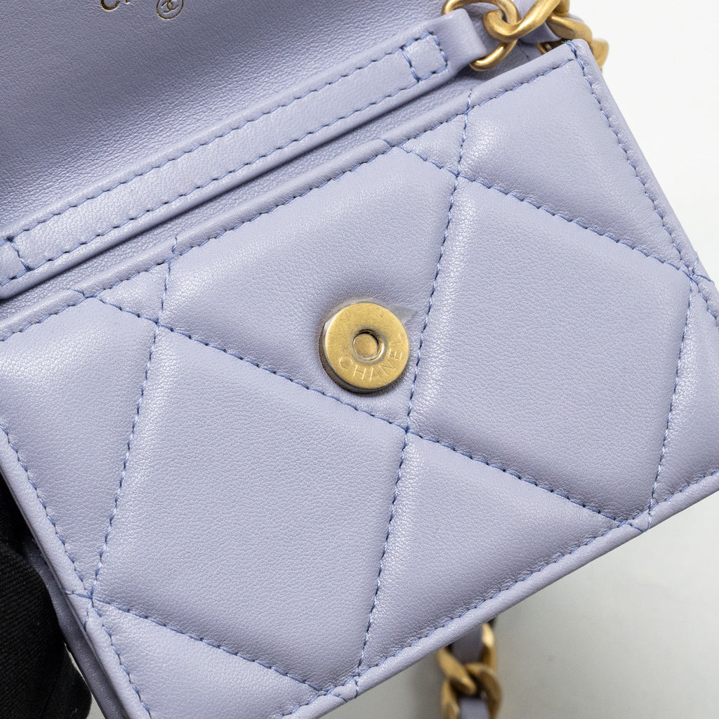 CHANEL 19 MINI BELT BAG LAMBSKIN LIGHT PURPLE MULTICOLOUR HARDWARE