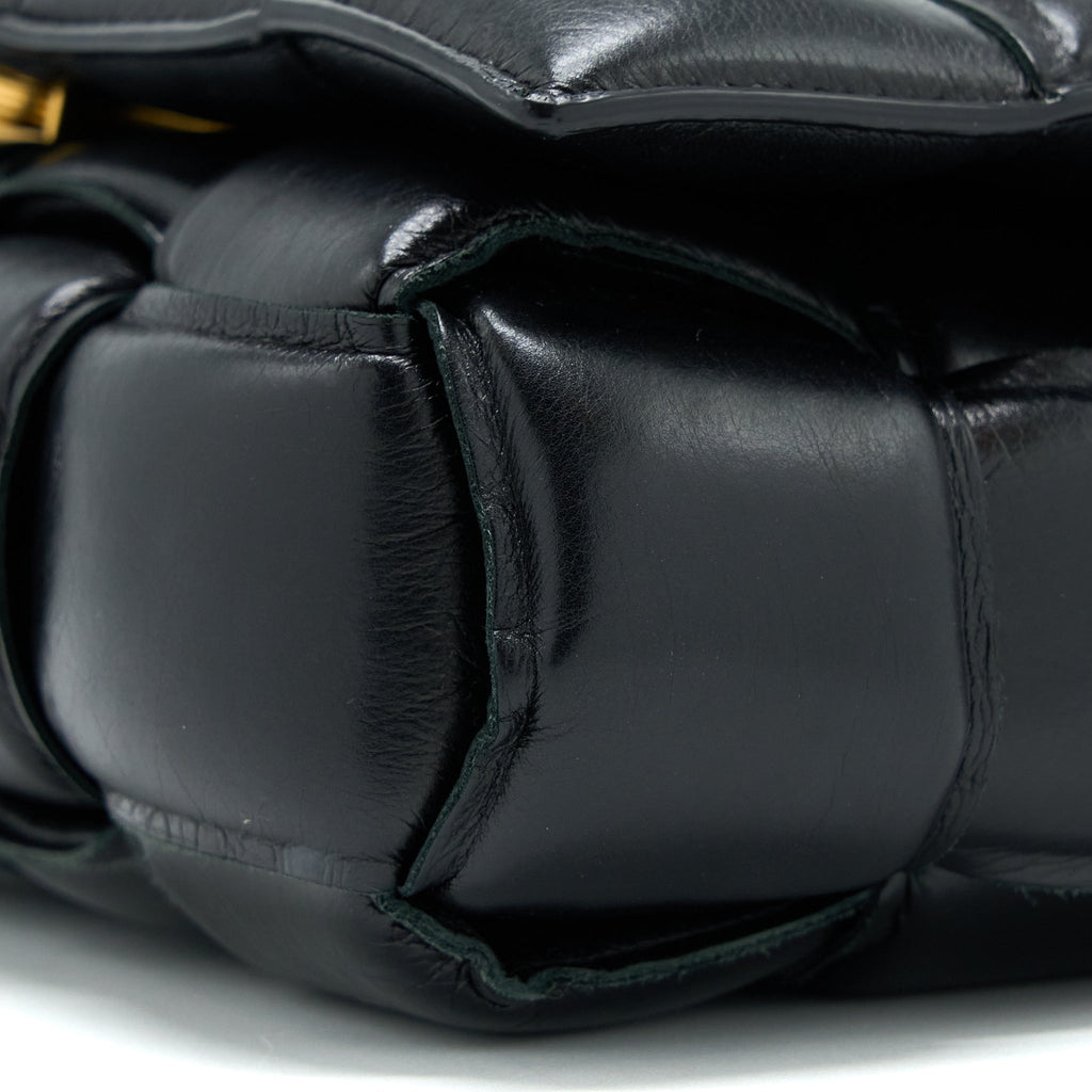 BOTTEGA VENETA PADDED CASSETTE BLACK GHW
