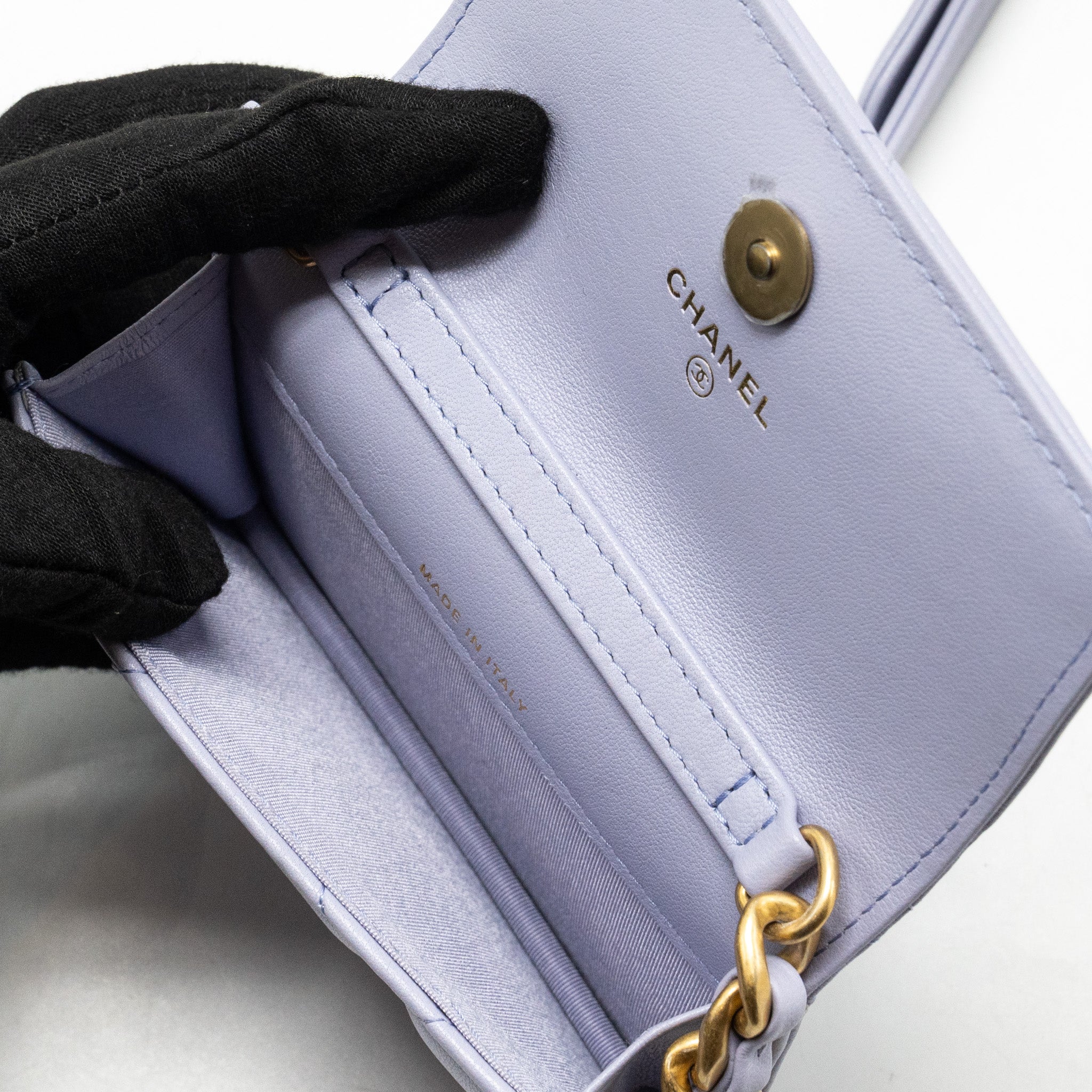 CHANEL 19 MINI BELT BAG LAMBSKIN LIGHT PURPLE MULTICOLOUR HARDWARE