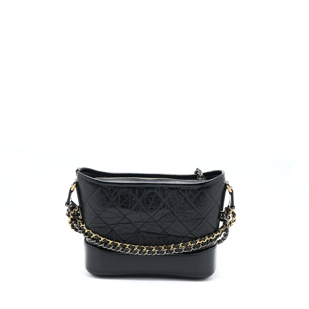 CHANEL SMALL GABRIELLE HOBO BAG BLACK WITH MULTICOLOUR HARDWARE (MICROCHIP)