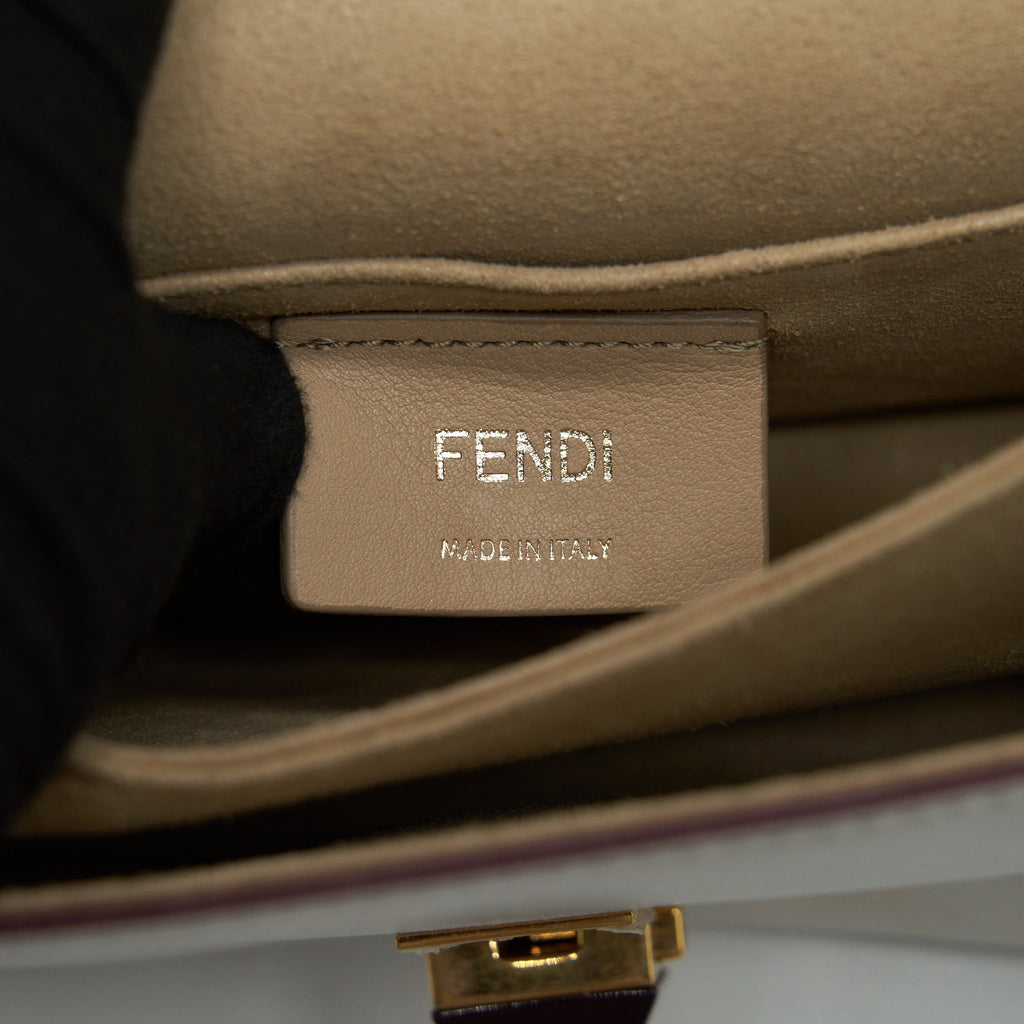 FENDI KAN I BAG WHITE/MULTICOLOUR GOLD AND SILVER HARDWARE