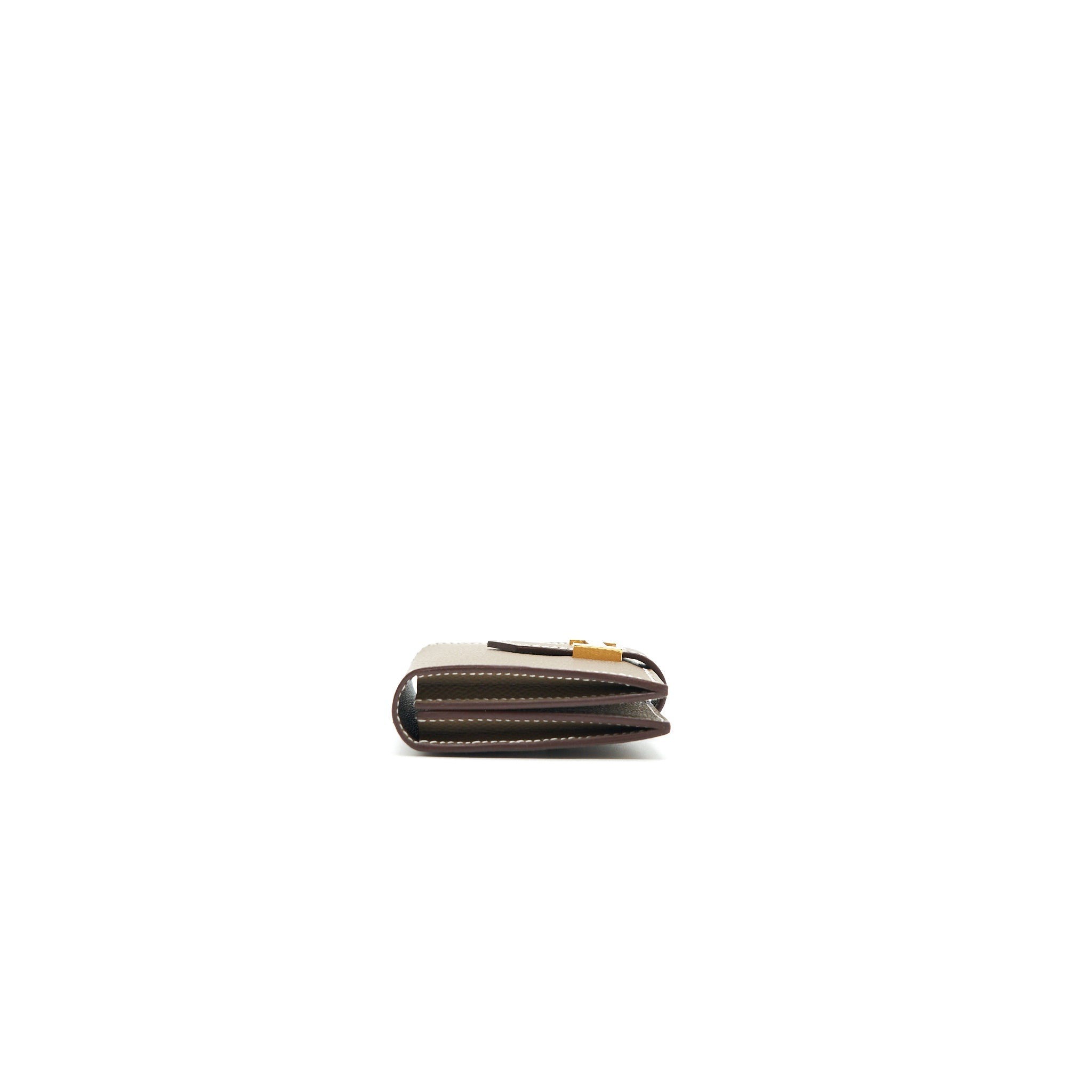 HERMES BEARN CARD HOLDER ETOUPE GHW EPSOM LEATHER